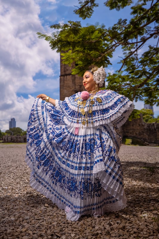 A traveller in cultural dress